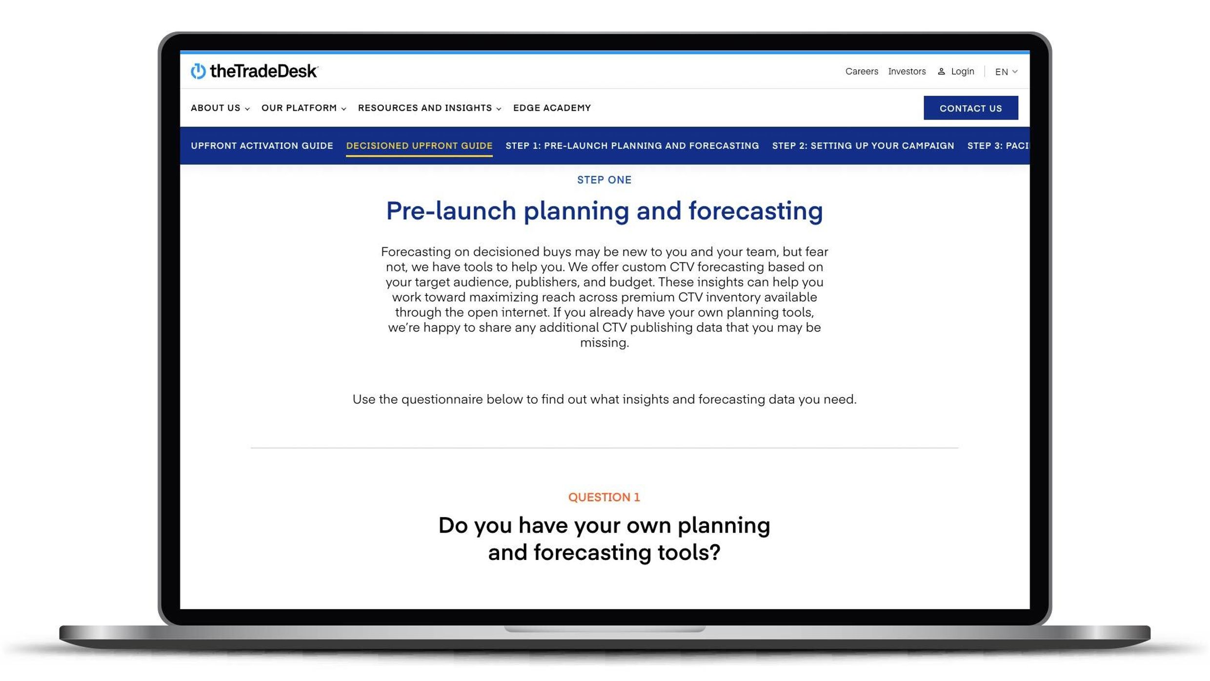 Plan and forecast CTV campaigns with The Trade Desk’s decisioned upfront guide tools