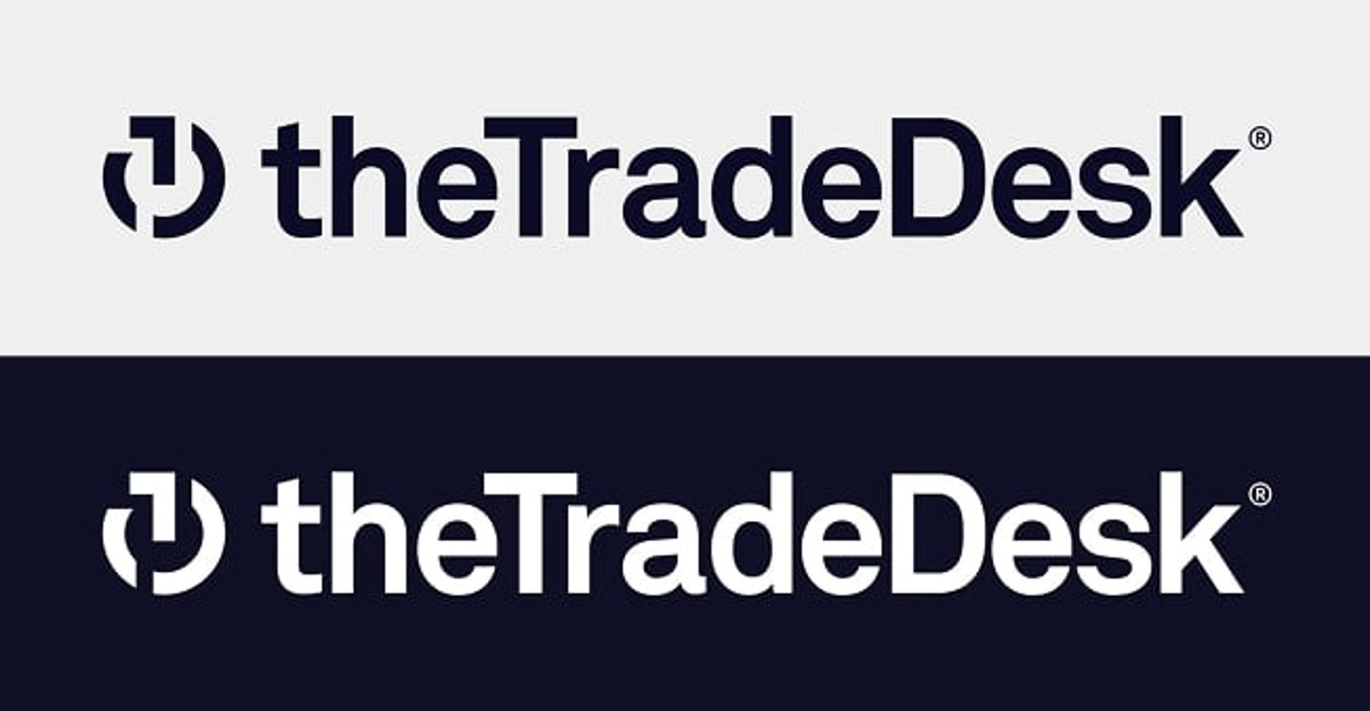 The Trade Desk logo displayed in light and dark theme variations