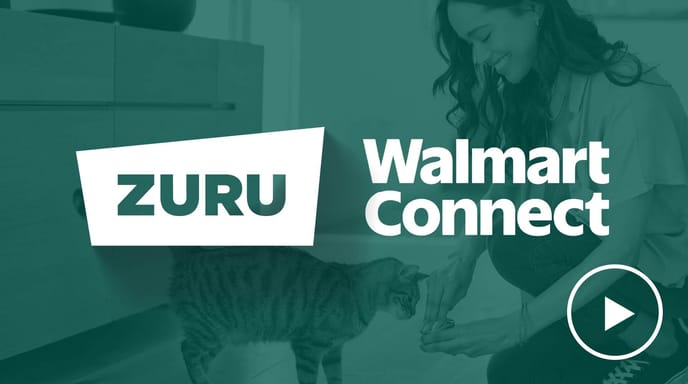 Zuru + Walmart Connect case study - green image with a play button in the bottom right corner