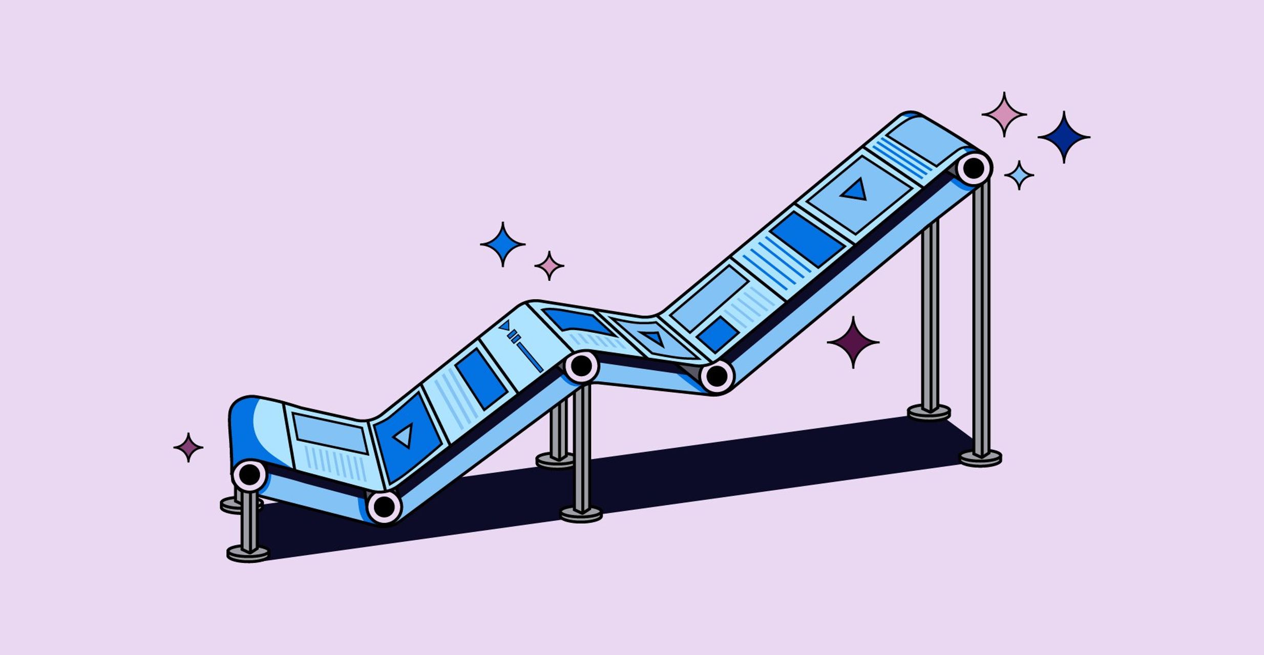 Graphic of a blue object representing AI transparency on a purple background for The Trade Desk