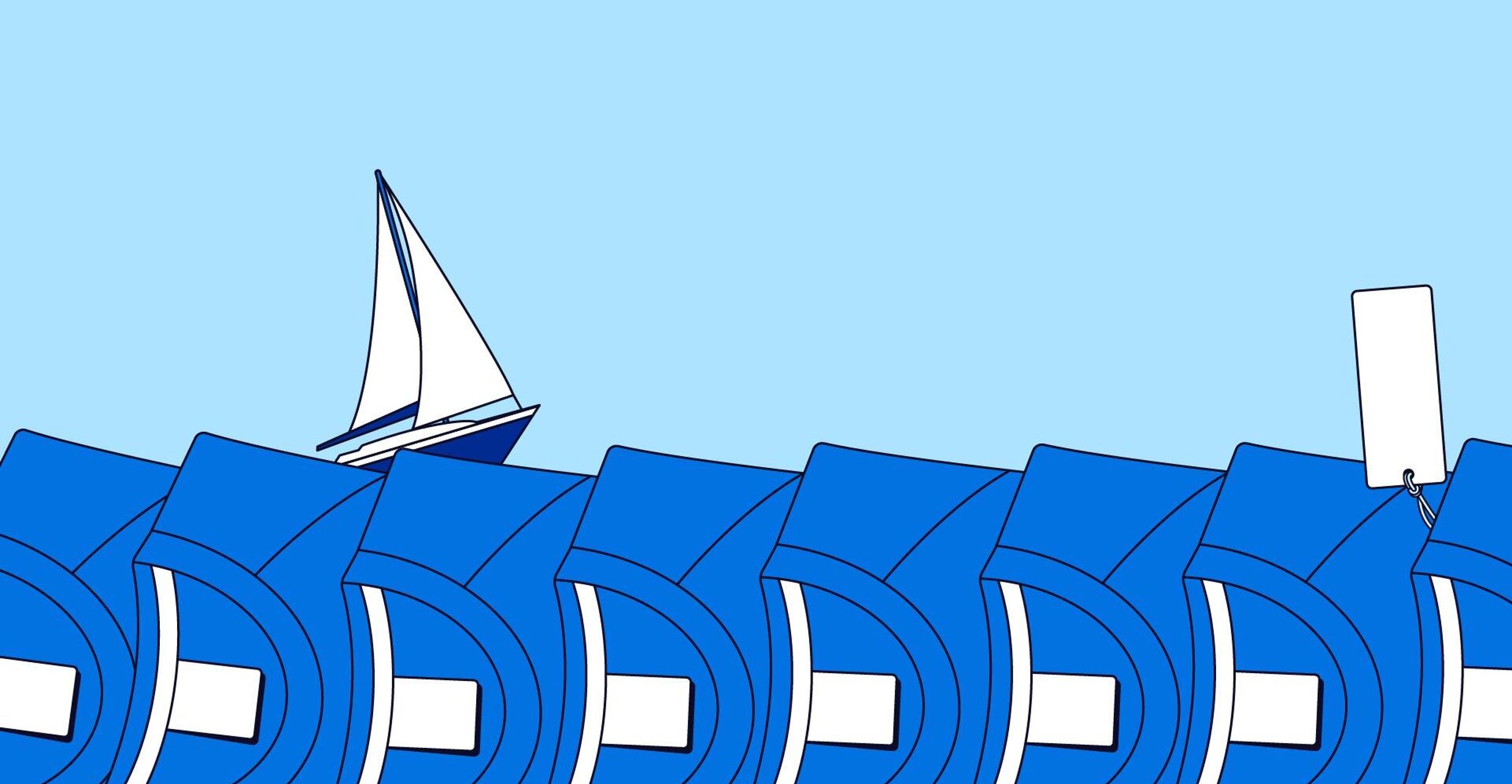 Boat on sea of shirts no logo