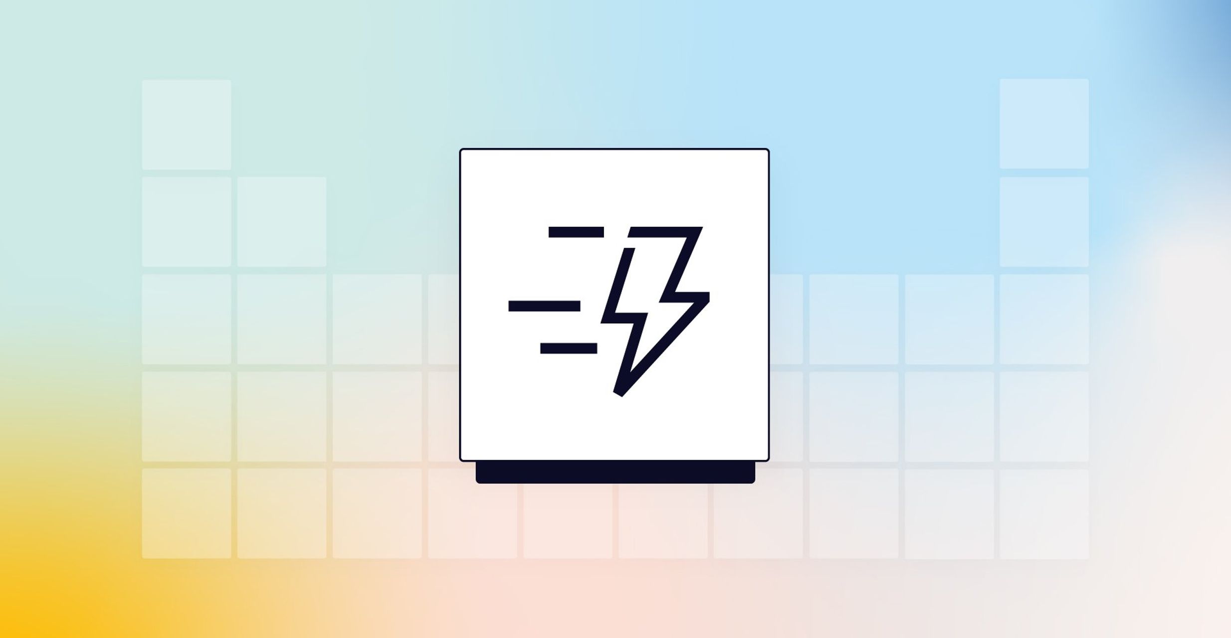 An illustration of the programmatic tile with a soft gradient in the background and a large icon representing different types of advertising channels.