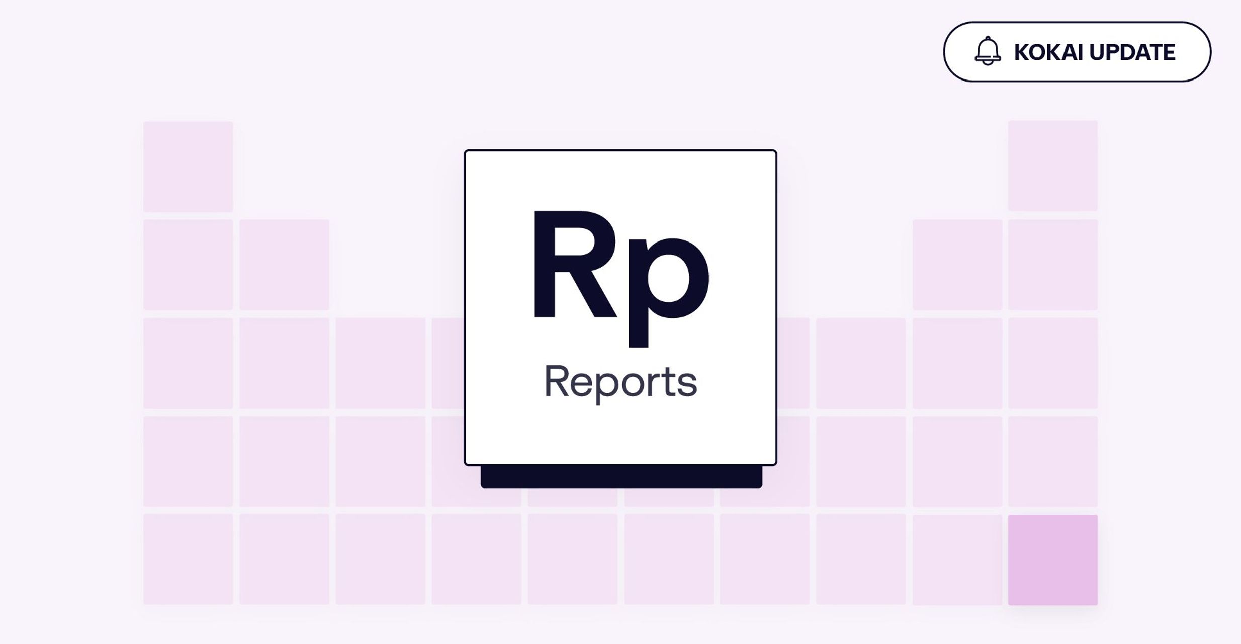 Purple graphic representing Reports in Kokai - The Trade Desk