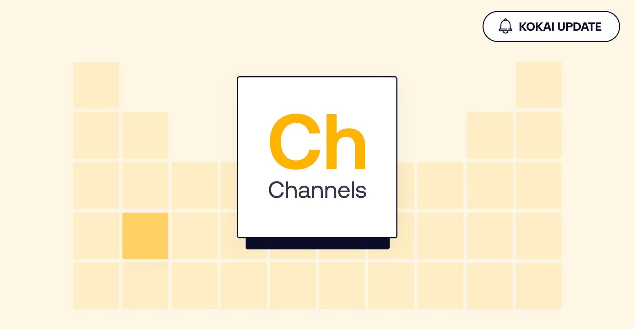 Yellow graphic with the Channels tile, from the Programmatic Table on Kokai - The Trade Desk