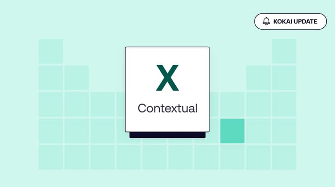 Green graphic with "X Contextual" tile from The Trade Desk platform and an icon in the top corner that reads "Kokai Update"