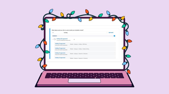 Laptop with holiday lights no logo