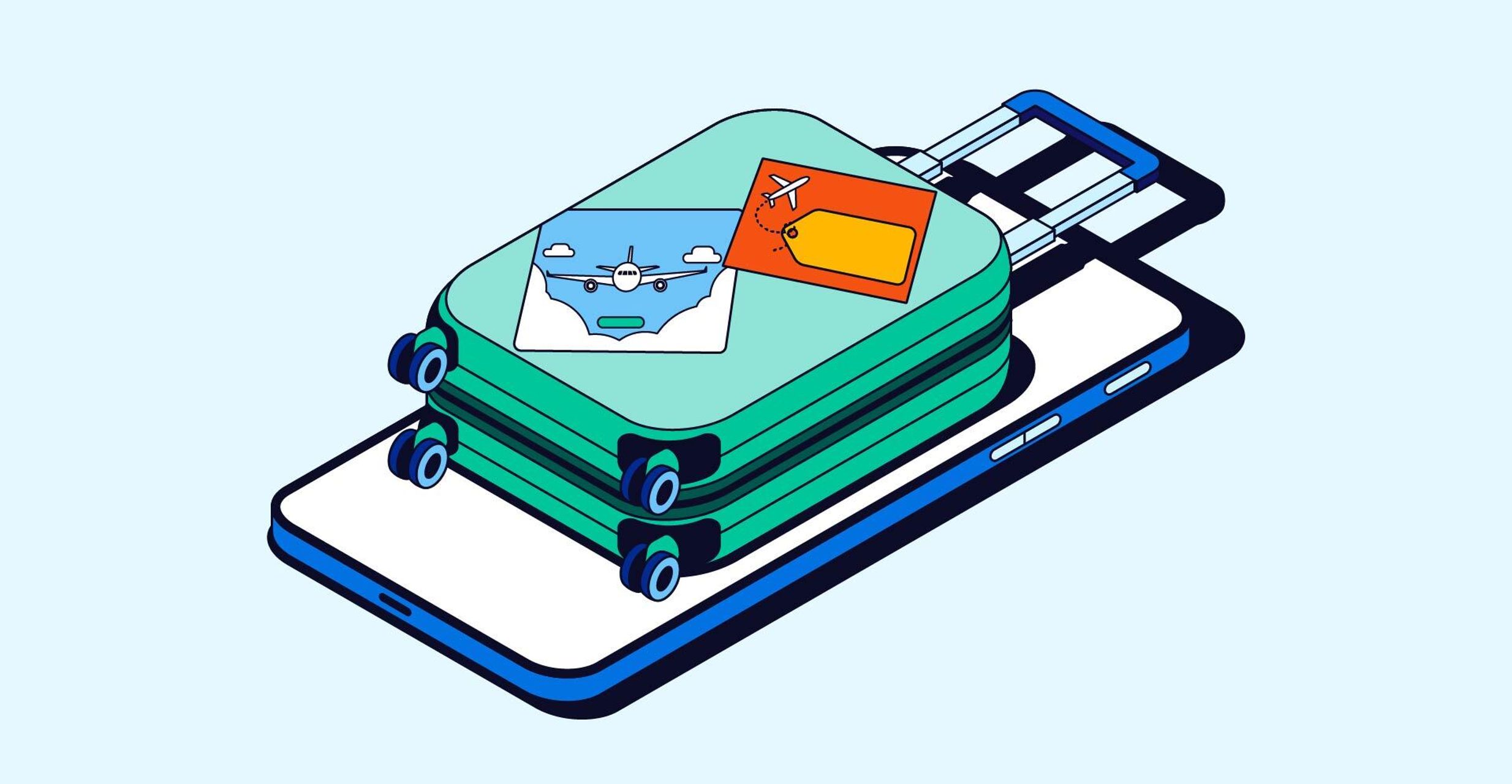 Luggage on smartphone no logo