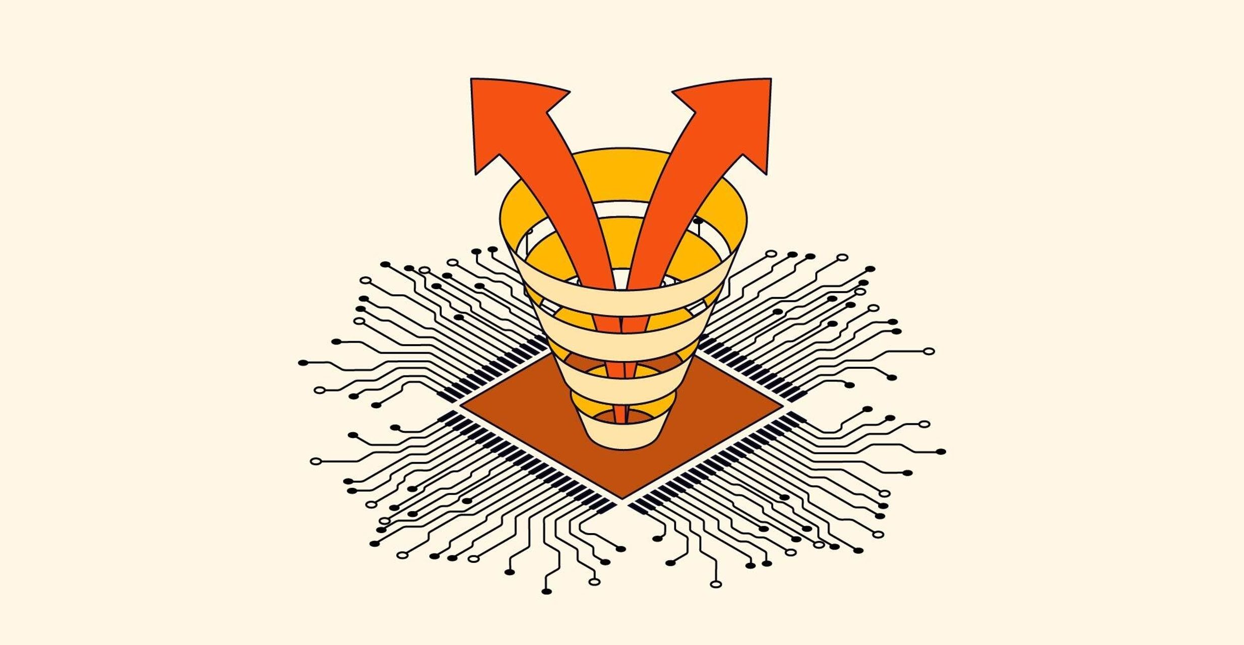 Marketing funnel with arrows no logo