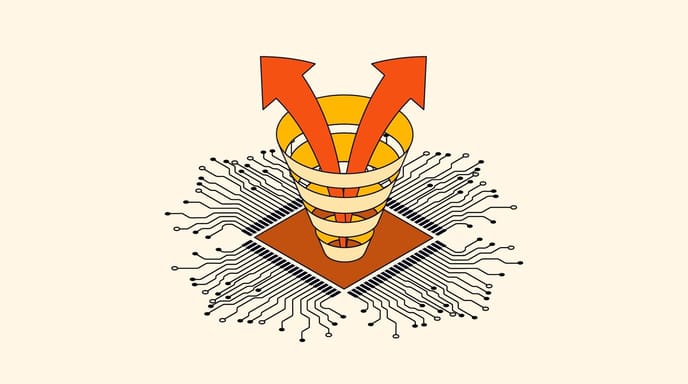 Marketing funnel with arrows no logo