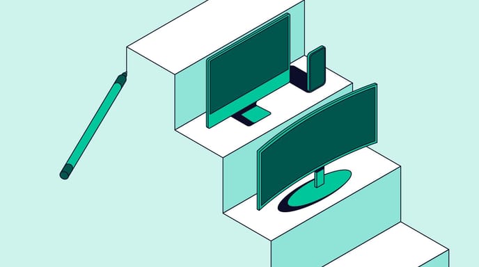 Steps with devices pen drawing no logo