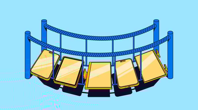 Graphic for Bell Media x The Resource Desk article - 5 gold devices surrounded by ropes