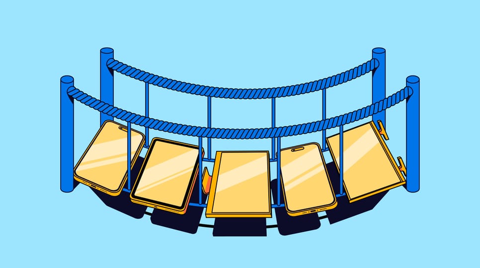 Graphic for Bell Media x The Resource Desk article - 5 gold devices surrounded by ropes