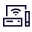 An icon depicting connected smart devices with a Wi-Fi signal symbol.